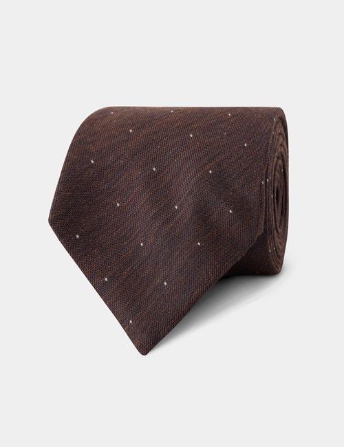 Rust Micro Spot Italian Cotton-Silk Tie - 1913 Collection