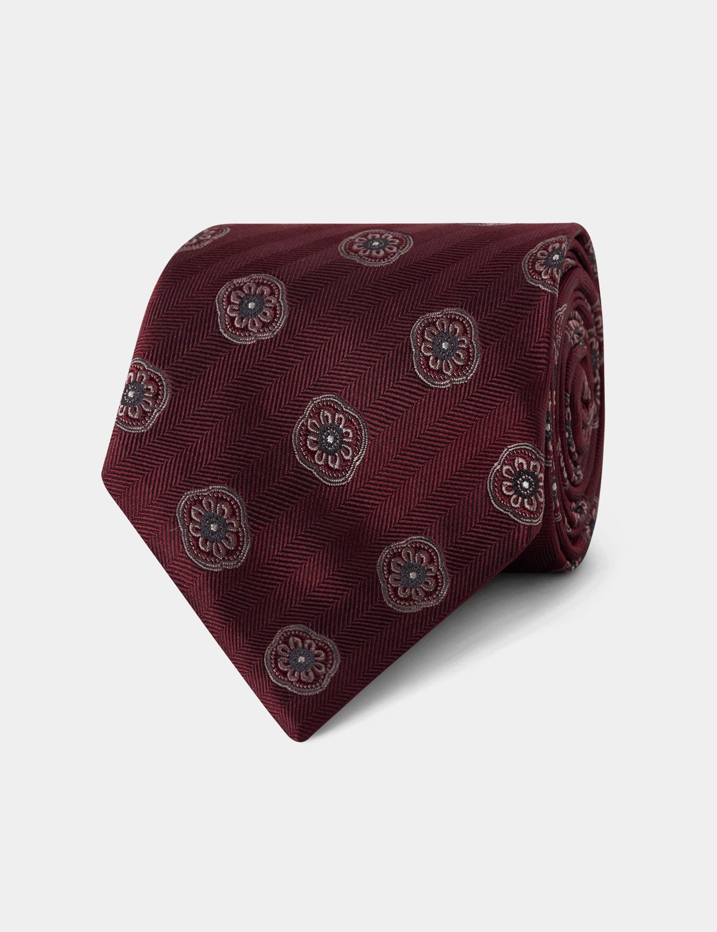 Red Herringbone Geo 1913 Tie