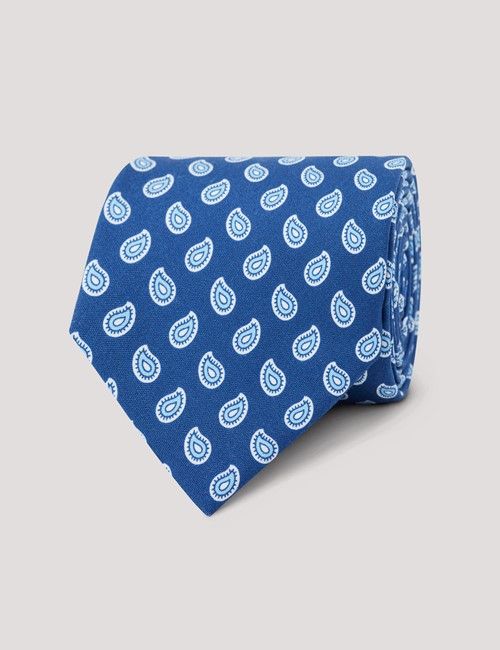 Navy Micro Paisley Italian Silk Tie - 1913 Collection