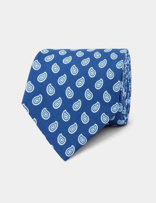 Navy Micro Paisley Italian Silk Tie - 1913 Collection