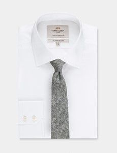 Sage Green Paisley Italian Silk Tie - 1913 Collection