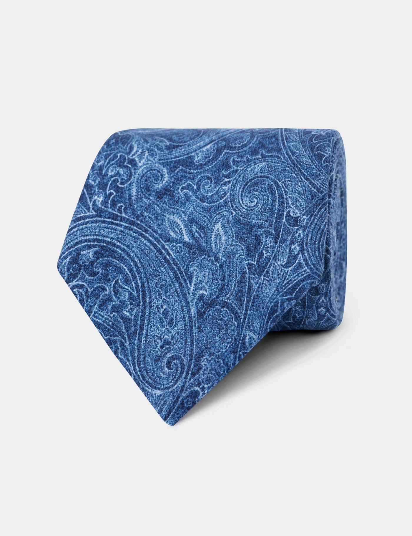 Navy Paisley Italian Silk Tie - 1913 Collection