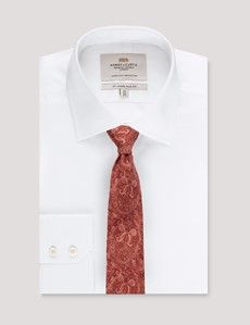 Rust Paisley Italian Silk Tie - 1913 Collection-preview2