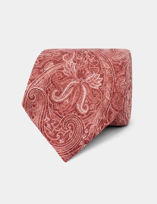 Rust Paisley Italian Silk Tie - 1913 Collection