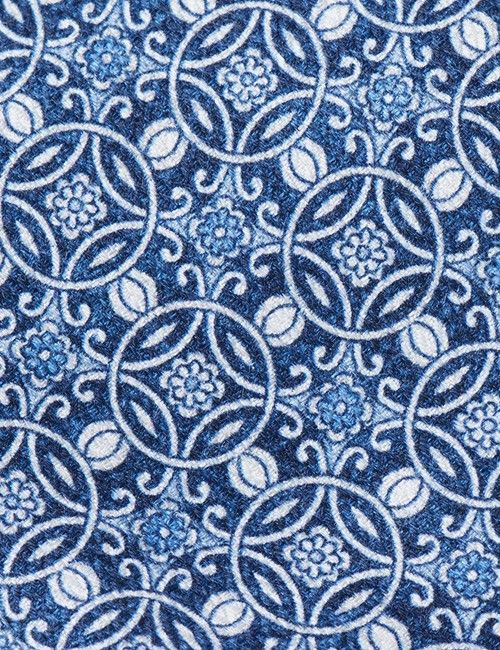 Navy Geometric Italian Silk Tie - 1913 Collection-preview