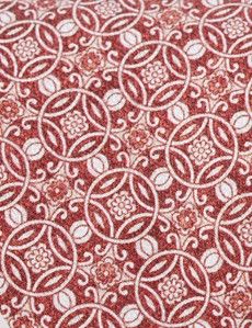 Rust Geometric Italian Silk Tie - 1913 Collection-preview1