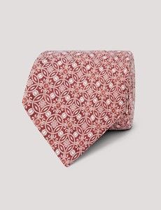 Rust Geometric Italian Silk Tie - 1913 Collection