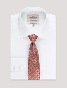 Rust Geometric Italian Silk Tie - 1913 Collection-preview2