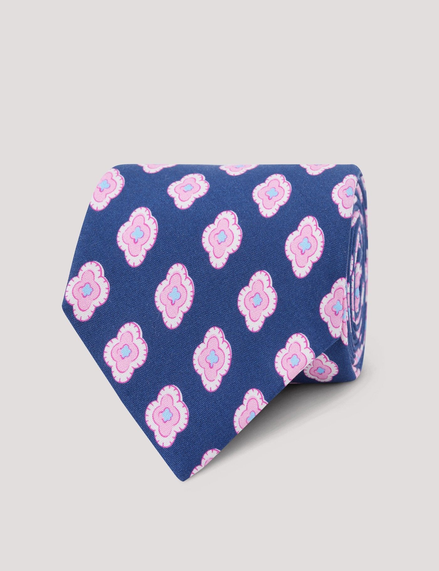 Navy & Pink Medallion Geo 1913 Tie