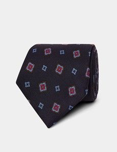 Navy & Red Medallion 1913 Tie