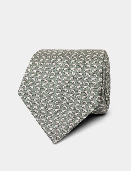 Mint Dolphin 1913 Pocket Square