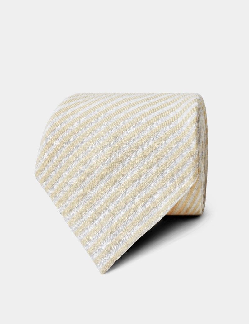 Butter Yellow Seersucker Stripe 1913 Tie