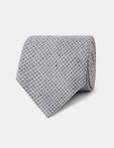 Grey Pied de Poule Italian Silk Tie - 1913 Collection