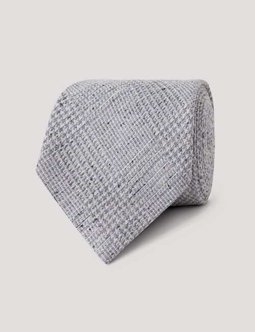 Grey Prince of Wales Check Italian Silk Tie - 1913 Collection