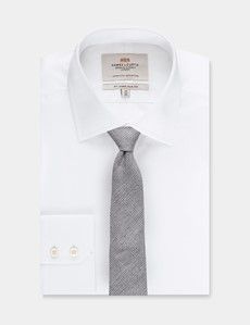 Grey Prince of Wales Check Italian Silk Tie - 1913 Collection-preview2