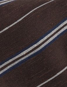 Chocolate Stripe Shantung 1913 Tie