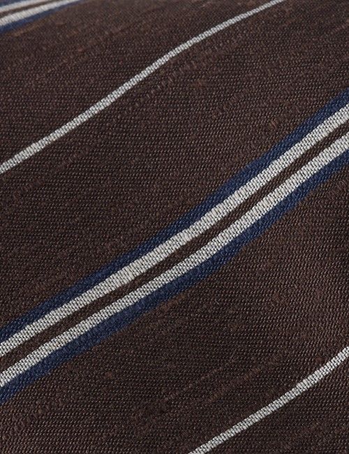 Chocolate Stripe Italian Shantung Silk Tie - 1913 Collection-preview
