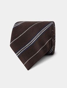 Chocolate Stripe Shantung 1913 Tie