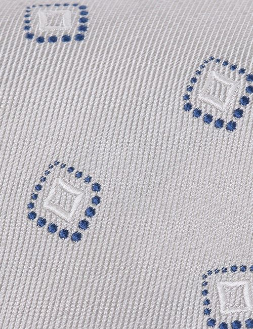 Silver Square Jacquard Italian Silk Tie - 1913 Collection-preview