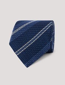 Blue Stripe Grenadine Italian Silk Tie - 1913 Collection