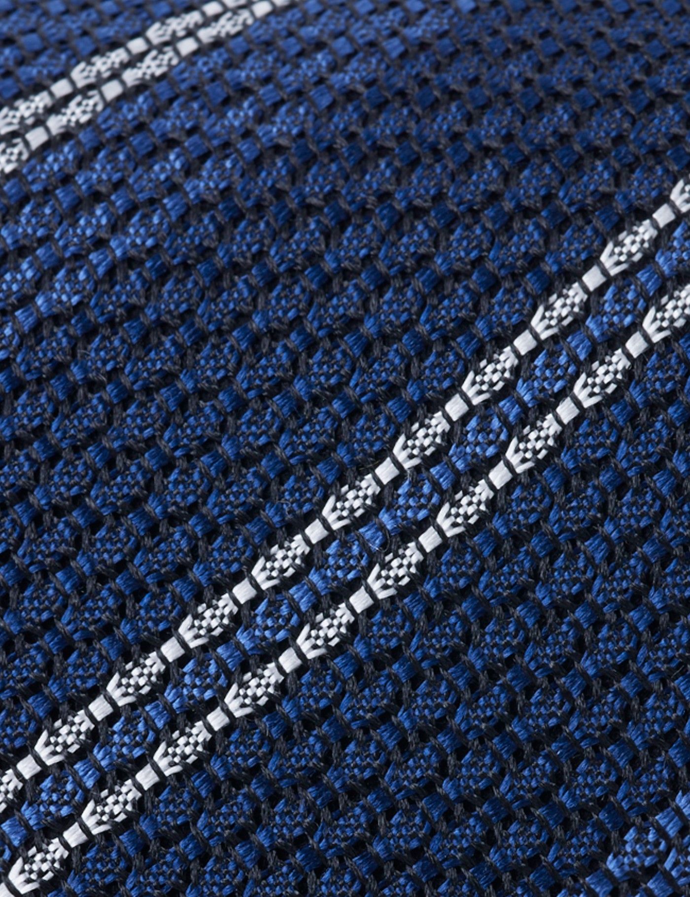 Blue Stripe Grenadine Italian Silk Tie - 1913 Collection-preview