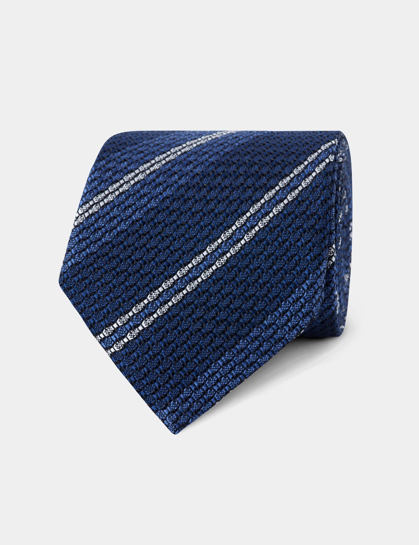 Blue Stripe Grenadine Italian Silk Tie - 1913 Collection