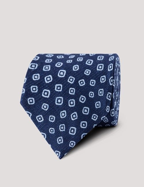 Navy Micro Jacquard Italian Silk Tie - 1913 Collection