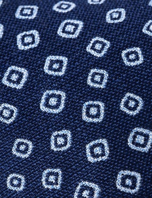 Navy Micro Jacquard Italian Silk Tie - 1913 Collection-preview