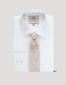 Champagne Tonal Paisley Italian Silk Tie - 1913 Collection