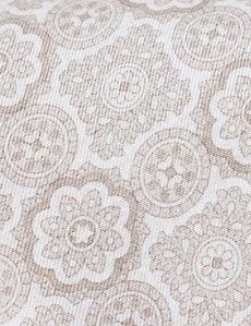 Champagne Tonal Medallion Geo Tie - 100% Silk