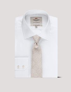 Champagne Tonal Medallion Geo Tie - 100% Silk