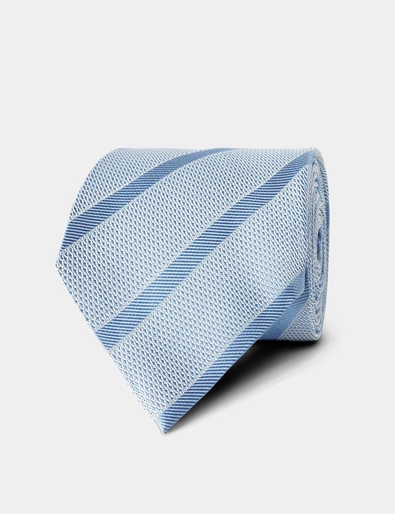 Sky Blue Tonal Stripe Grenadine 1913 Tie