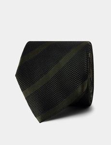 Forest Green Tonal Stripe Grenadine 1913 Tie