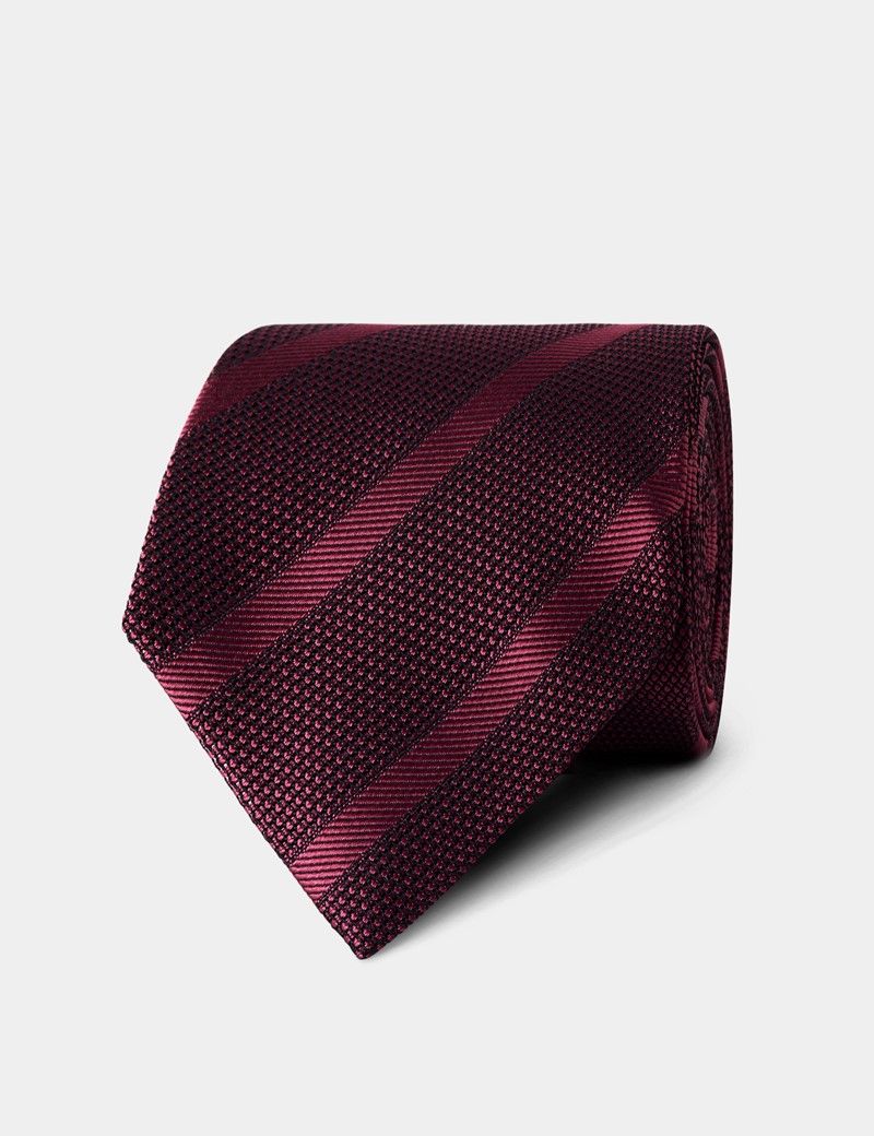 Burgundy Tonal Stripe Grenadine 1913 Tie
