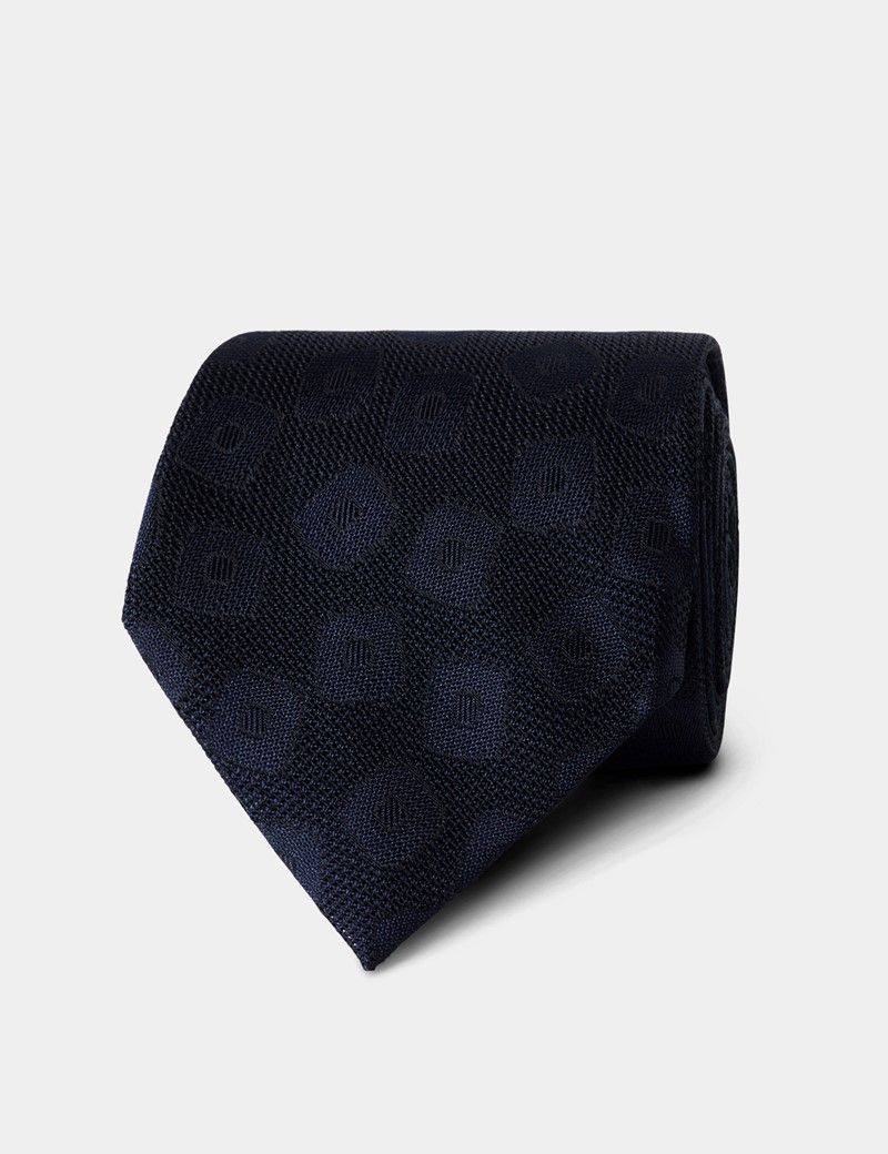 Navy Square Grenadine 1913 Tie