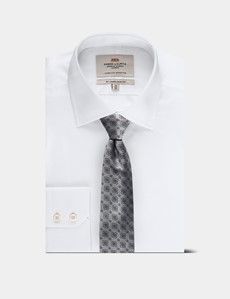 Silver Geo Textured 1913 Tie