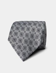 Silver Geo Textured 1913 Tie