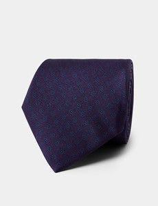 Plum & Navy Micro Floral 1913 Tie