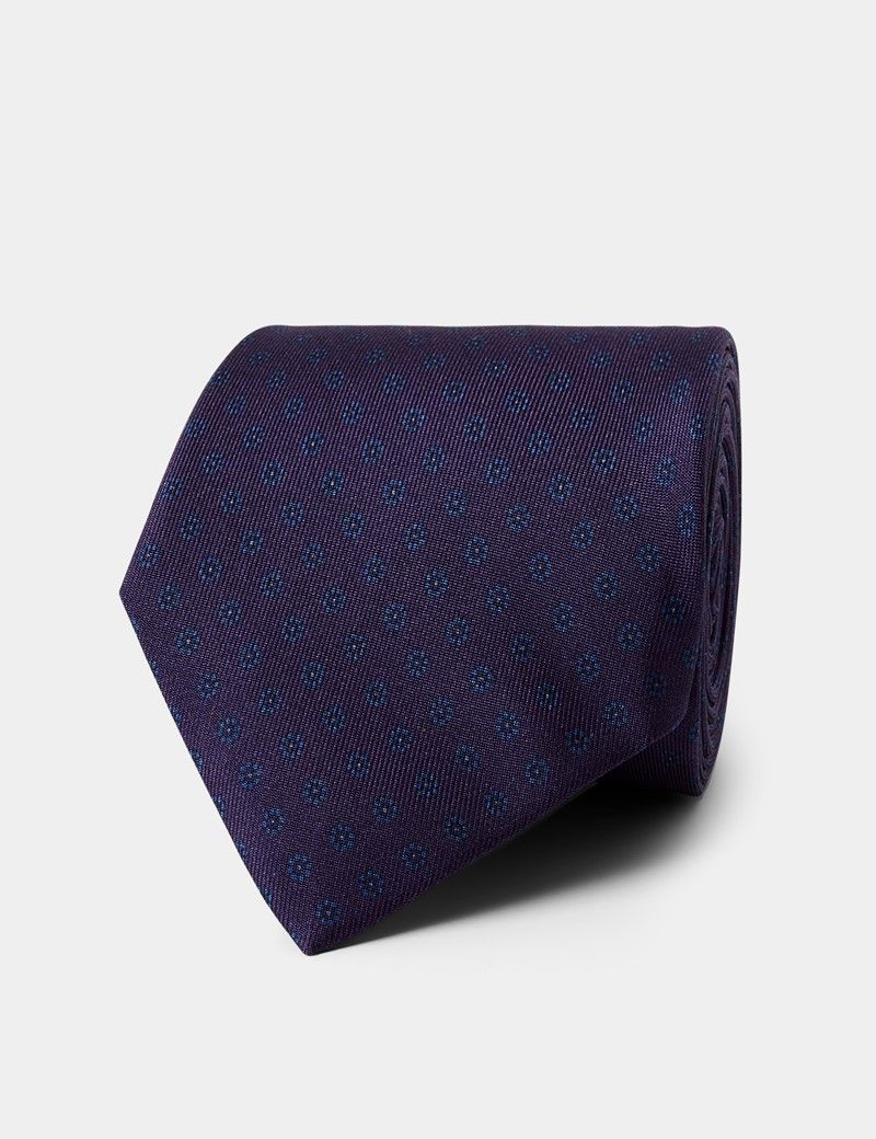Plum & Navy Micro Floral 1913 Tie