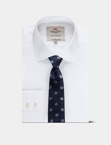 Navy & Turquoise Medallion 1913 Tie