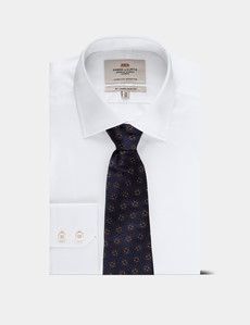 Navy & Brown Medallion 1913 Tie