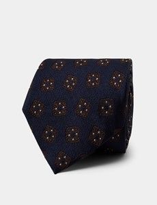Navy & Brown Medallion 1913 Tie