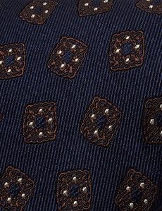 Navy & Brown Medallion 1913 Tie