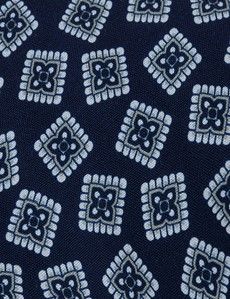 Navy Square Medallion 1913 Tie