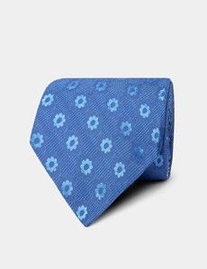 Blue Jacquard Floral 1913 Tie