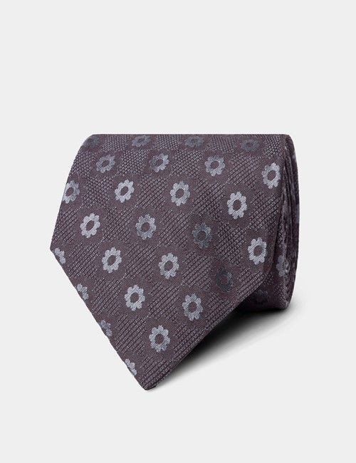 Classic Fit Lilac & White Textured Weave Non-Iron Shirt