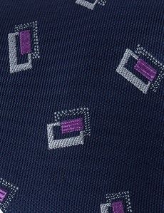 Navy & Purple Jacquard Geo 1913 Tie