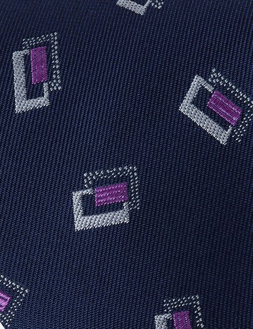 Fitted Slim Lilac & White Textured Weave Non-Iron Shirt