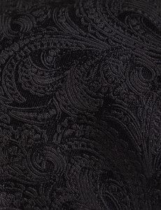 Black Paisley Tie - 100% Silk-preview1