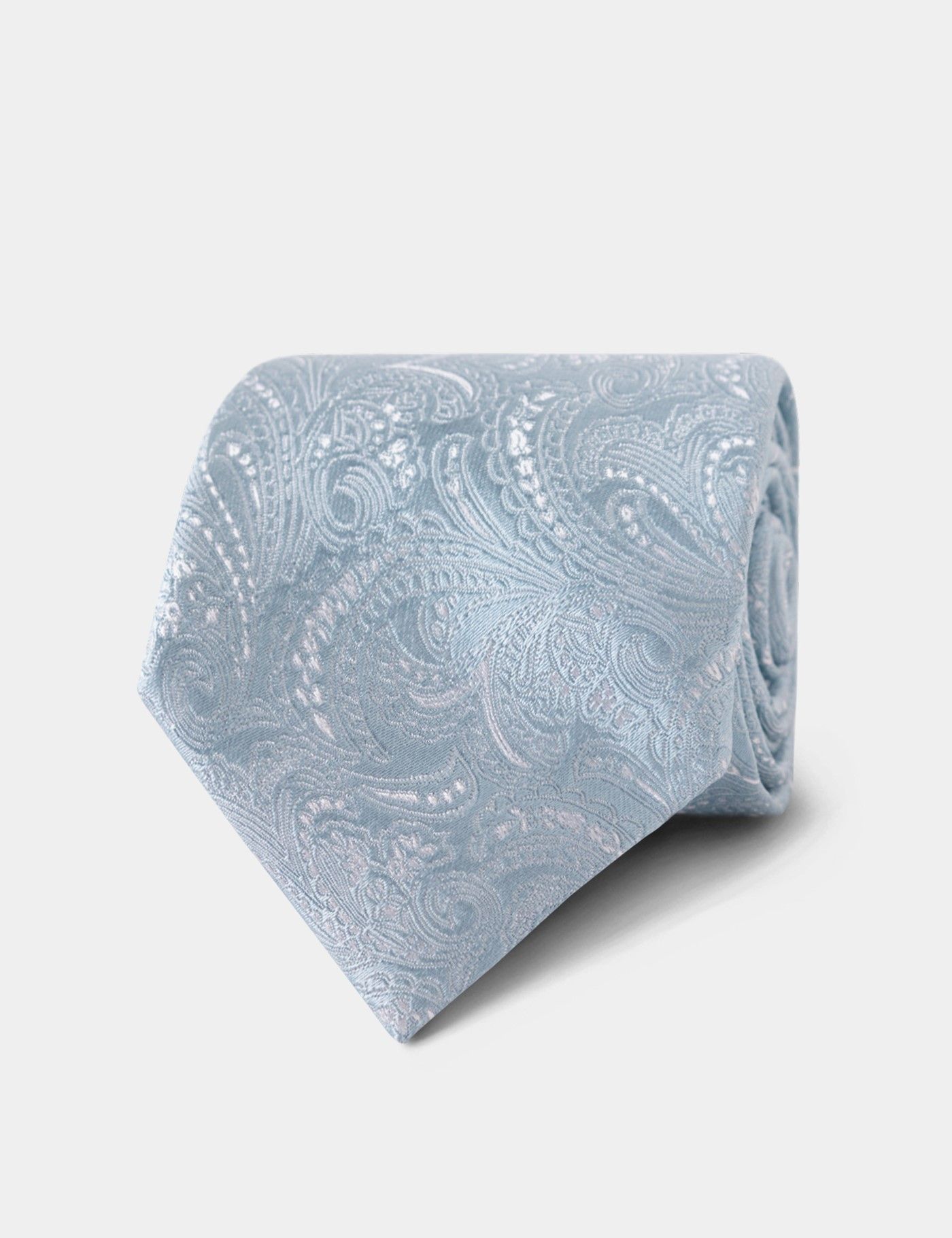 Sky Blue Paisley Tie - 100% Silk